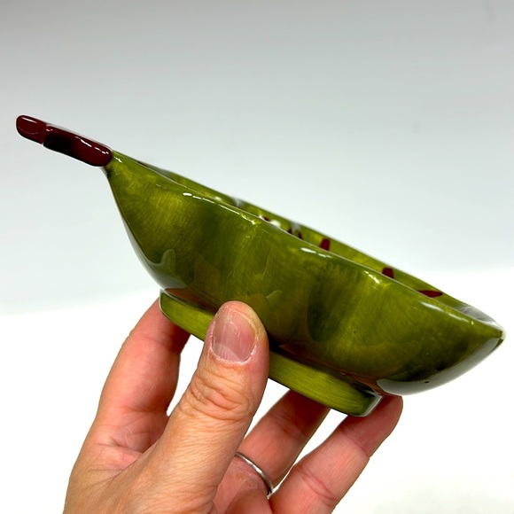 POTTERY BARN set of 2 ceramic SEASONS GREETINGS nut/candy dishes - Picture 3 of 7